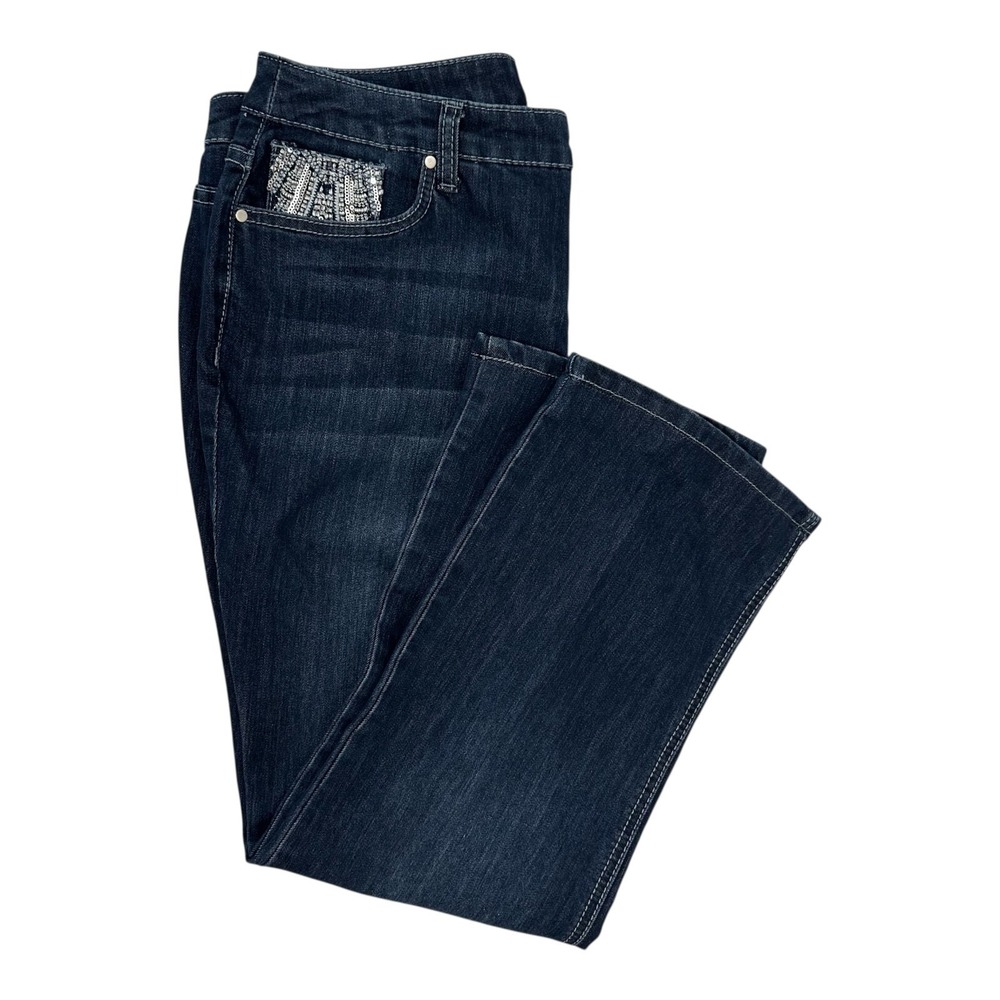 Christopher Banks Size-12P Denim Jeans Blue Stretch Embellished Pockets - Picture 9 of 15